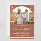 Simple Terracotta Arch Photo Wedding Kaart (Voorkant)