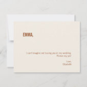 Simple Terracotta Junior Bridesmaid proposal Kaart Notitiekaartje (Achterkant)