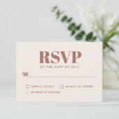 Simple Terracotta moderne minimaliste mariage RSVP (Debout devant)