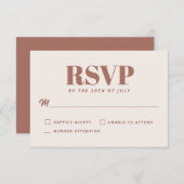 Simple Terracotta moderne minimaliste mariage RSVP (Devant / Derrière)
