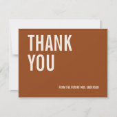 Simple Terracotta Typographie Carte de remerciemen (Devant)