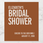 Simple Terracotta Typography Vrijgezellenfeest Wijn Etiket (Enkel label)