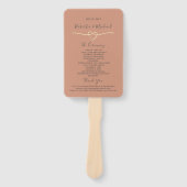 Simple Terracotta Wedding Program Hand Fan Handwaaier (Voorkant)