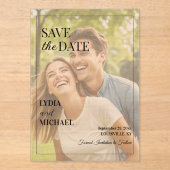 Simple Text Overlay Photo Acryl Uitnodigingen (Voorkant)