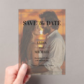 Simple Text Overlay Photo Save the Date Acryl Uitnodigingen (Insitu (Draagbaar))