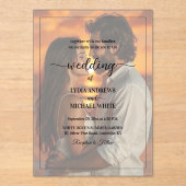 Simple Text Overlay Photo Wedding Acryl Uitnodigingen (Voorkant)