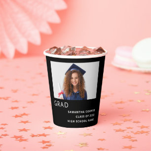 Simple Text Photo 2022 Afstuderen Black Papieren Bekers