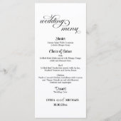 Simple Text Photo Overlay 4x9'' Wedding Menu (Devant)