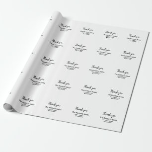 Simple thank you add business name details text cadeaupapier