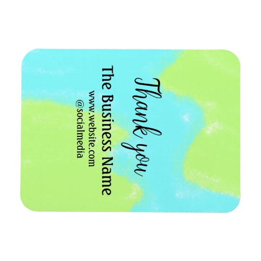 Simple thank you add business name details text magneet (Horizontaal)