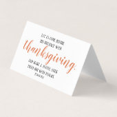 Simple Thanksgiving Diner assis Carte d'écriture (Front)