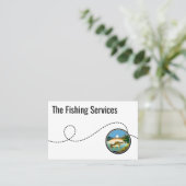 Simple thème de pêche Cartes de visite uniques (Debout devant)