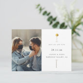 Simple tige florale Retarder la date Invitation ph (Debout devant)