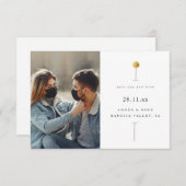 Simple tige florale Retarder la date Invitation ph (Devant / Derrière)