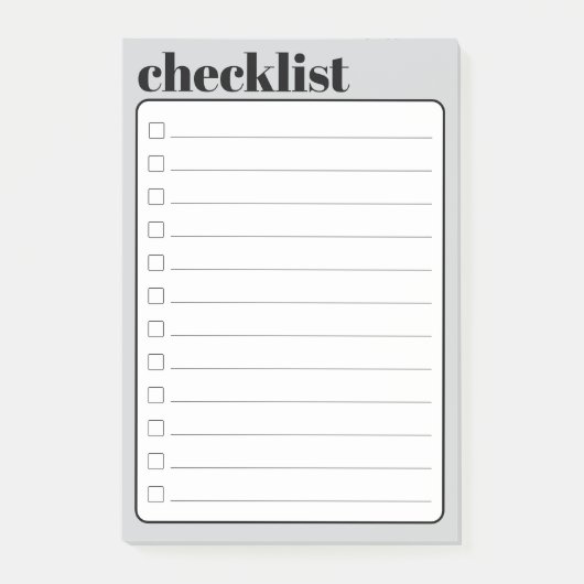 Simple To Do Checklist Sticky Notes Pad, 4" x 6" (Voorkant)