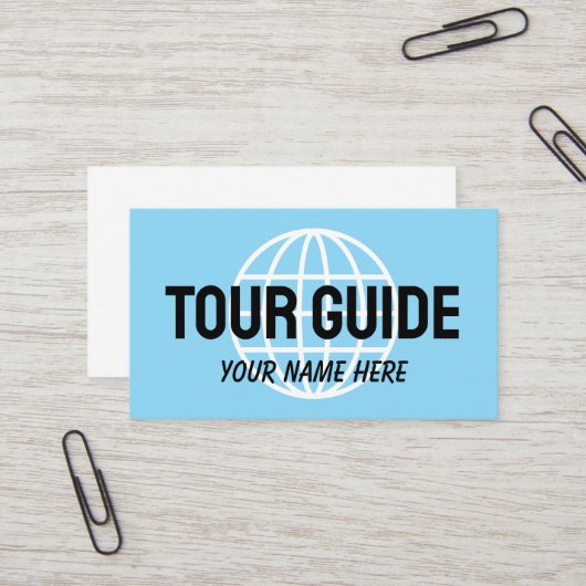 SImple Tour Guide Business Card Template Visitekaartje (Voorkant / Achterkant in situ)