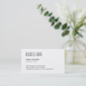 Simple Trendy Plain Black White Visitekaartje (Staand voorkant)