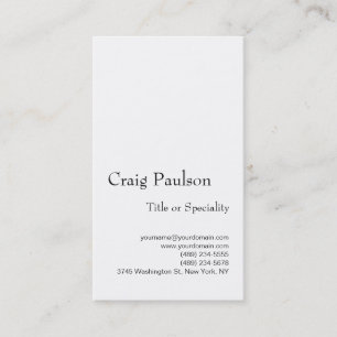 Simple Trendy White Consultant Visitekaartje