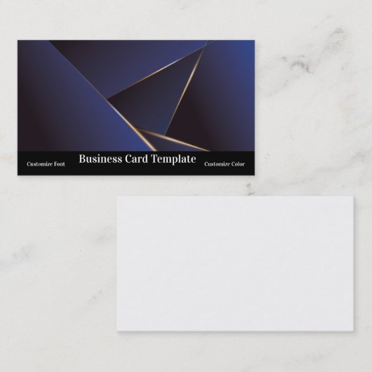 Simple Triangle Abstract Blue Classy Visitekaartje (Voorkant / Achterkant)