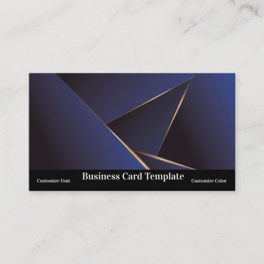 Simple Triangle Abstract Blue Classy Visitekaartje (Voorkant)