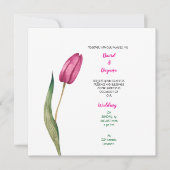 Simple tulip flower invitation save the date (Voorkant)