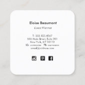 Simple Turquoise Butterfly Logo Vierkante Visitekaartje (Achterkant)