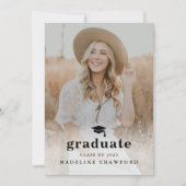 Simple Type 2 Photo Afstuderen Kaart (Voorkant)