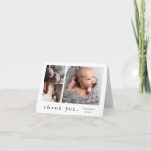 Simple Type Photo Collage Baby Bedankkaart (Voorkant)