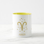 Simple Typoghraphy Aries Zodiac Symbol Coffee Mok (Midden)