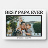 Simple Typographie Best Papa Ever Plaque photo (Devant)