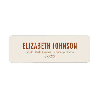 Simple Typographie Boho Terracotta Étiquette Adres