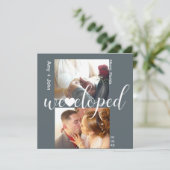 Simple Typographie Coeur Eloped Carte photo de rés (Debout devant)