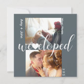 Simple Typographie Coeur Eloped Carte photo de rés (Devant)