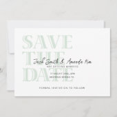 Simple Typographie Green Flat Enregistrer La Carte (Devant)
