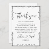 simple typographie mariage cartes de remerciements (Devant / Derrière)