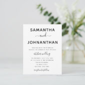 Simple Typographie Minimaliste Mariage Invitations (Debout devant)