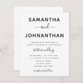 Simple Typographie Minimaliste Mariage Invitations (Devant / Derrière)