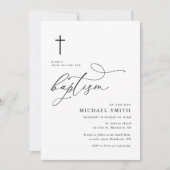 simple typographie mnimal baptism invitation (Devant)