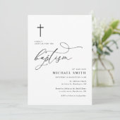 simple typographie mnimal baptism invitation (Debout devant)
