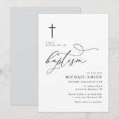 simple typographie mnimal baptism invitation (Devant / Derrière)