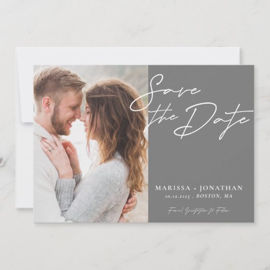 Simple typographie moderne Photo Save The Date (Devant)
