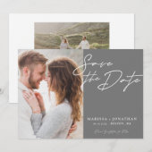 Simple typographie moderne Photo Save The Date (Devant / Derrière)