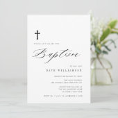 simple typographie script baptême invitation (Debout devant)