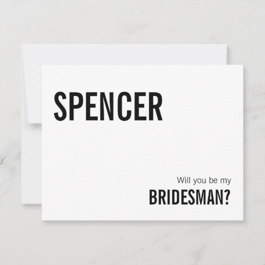 Simple Typographie Soyez ma carte de proposition B (Devant)