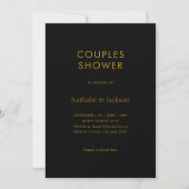 Simple Typography Black Gold Couple Shower Bridal Kaart (Voorkant)