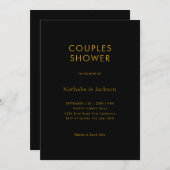 Simple Typography Black Gold Couple Shower Bridal Kaart (Voorkant / Achterkant)