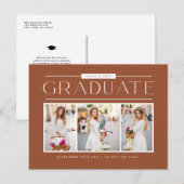 Simple Typography Terracotta Photo Afstuderen Briefkaart (Voorkant / Achterkant)