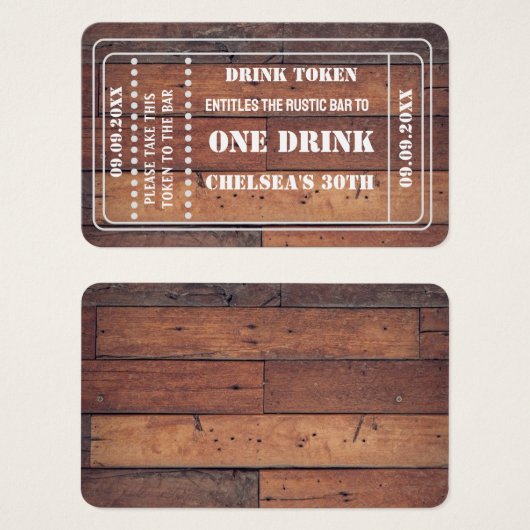 Simple unique Événements Rustiques Billet de bon d (Devant & derrière)