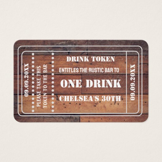 Simple unique Événements Rustiques Billet de bon d (Devant)