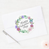 Simple Valentijnsdag Floral Wreath Sticker (Envelop)
